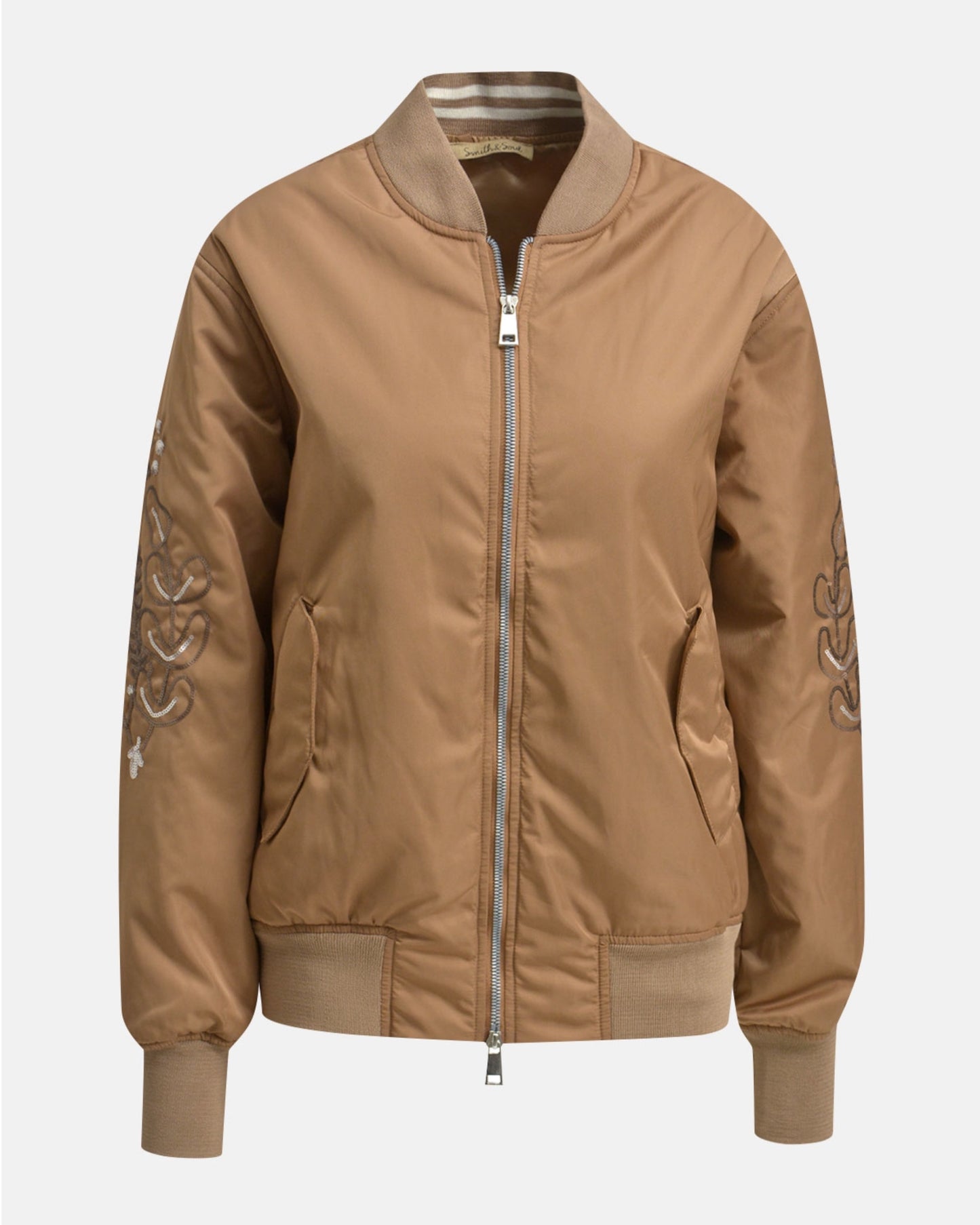 Smith&Soul Bomberjacke mit PaillettenStickerei nougat